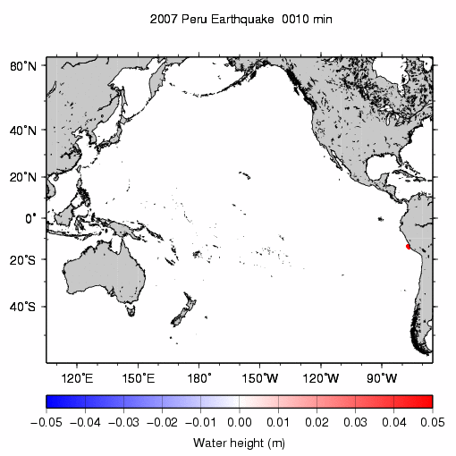 Fig.4 Animation of tsunami propagation