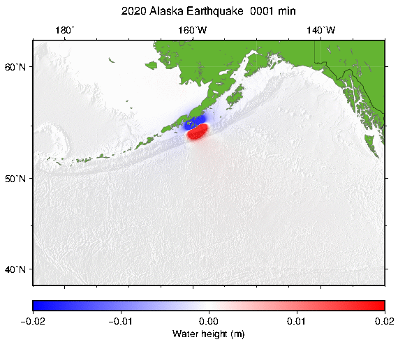 Fig.3 Animation of tsunami propagation