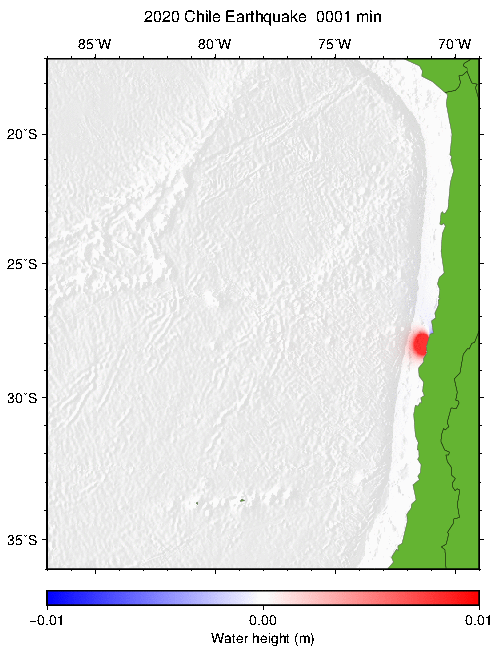 Fig.3 Animation of tsunami propagation