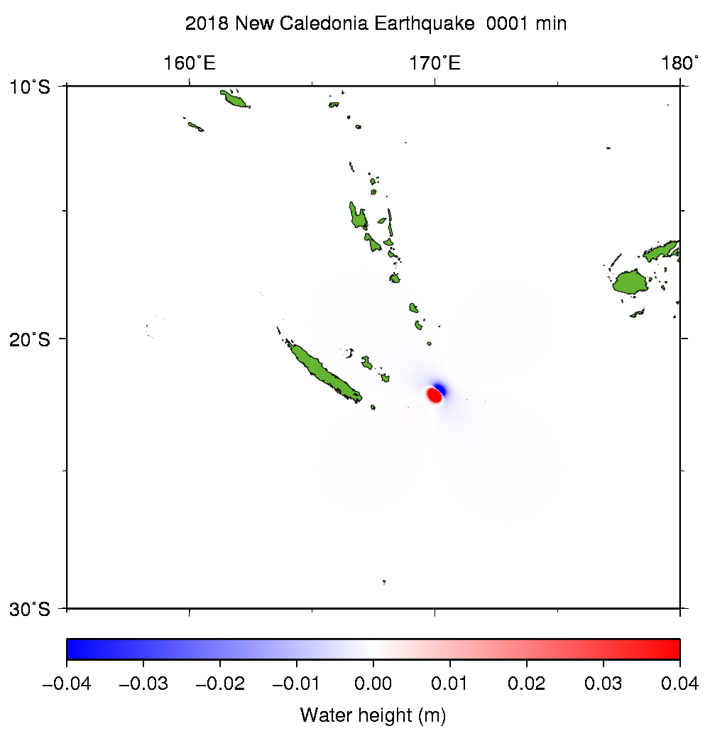 Fig.3 Animation of tsunami propagation