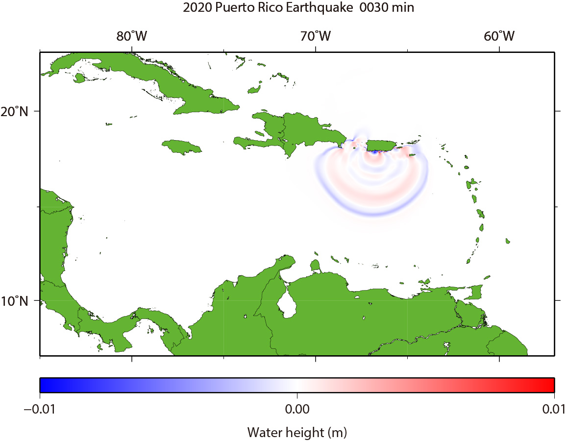 Fig.3 Tsunami propagation