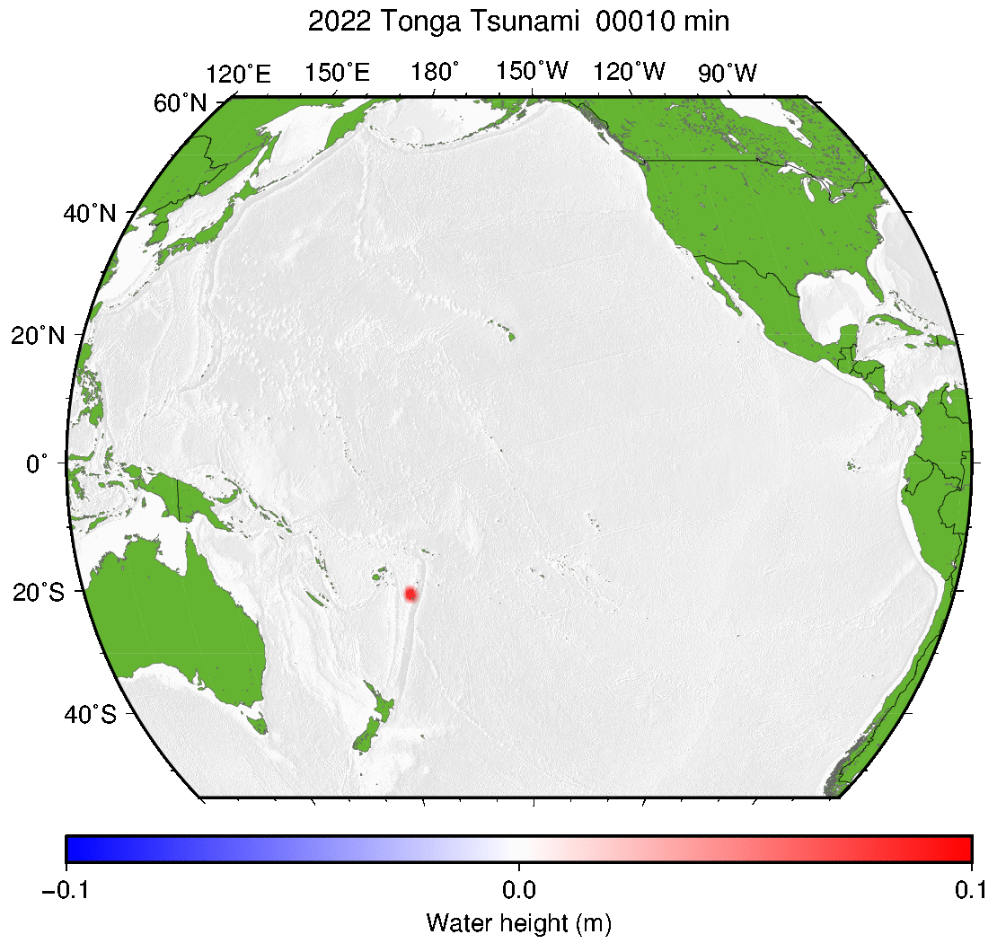 Fig.3 Animation of tsunami propagation